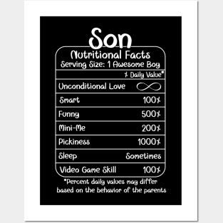 Son Nutritional Facts (for Dark Shirts) Posters and Art